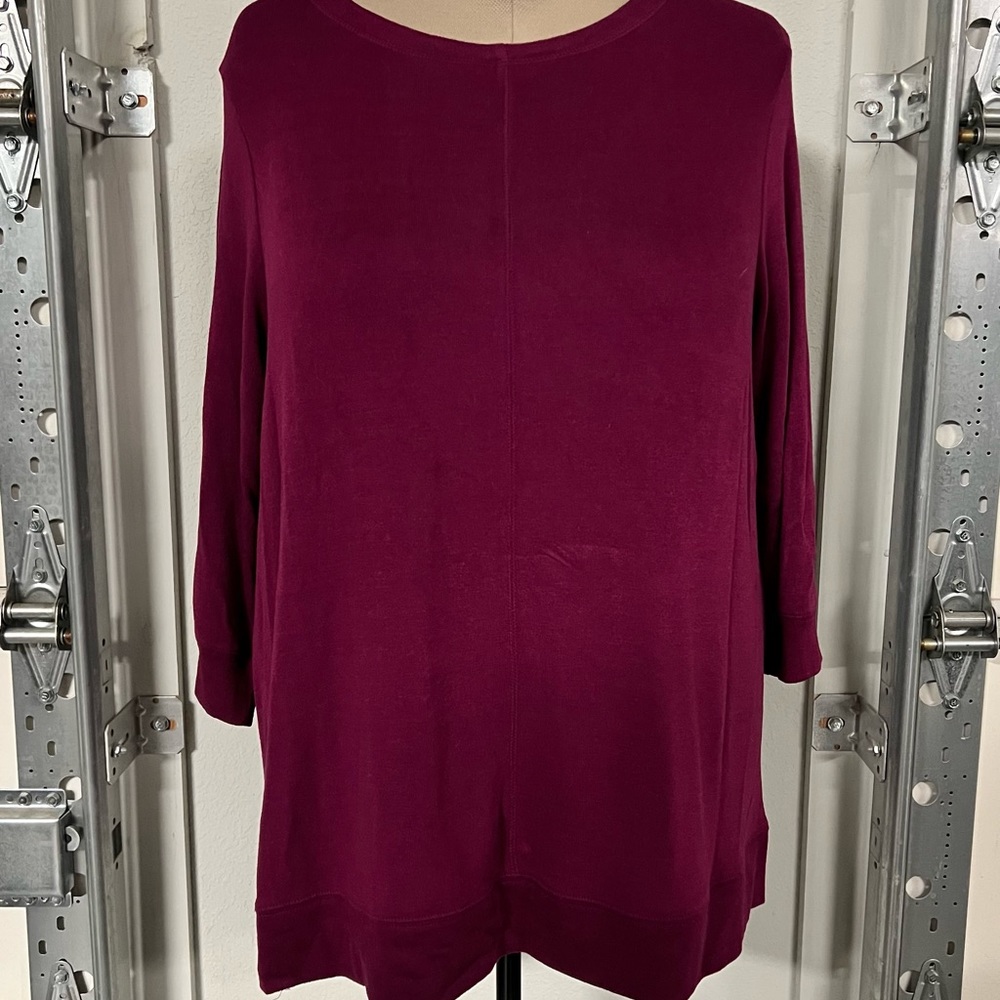 Burgundy jersey sweater tunic - Size 1X